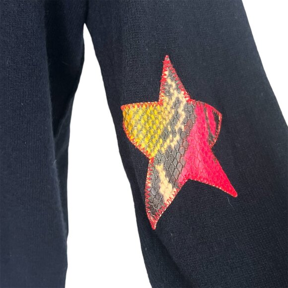 Zadig & Voltaire Nox Star Patch 100% Cashmere Hooded Sweater Black XS luxury - Picture 9 of 16